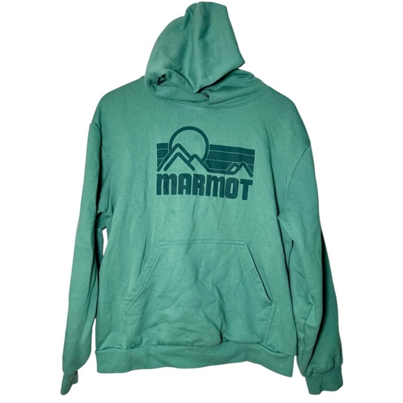 Marmot Mountain Works Coastal Hoody Green Pullover Sweatshirt Women’s Large - Picture 1 of 5